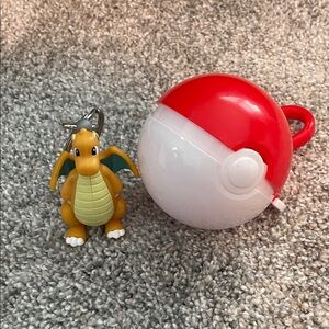 1999 Burger King Pokeball & Dragonite Keychain